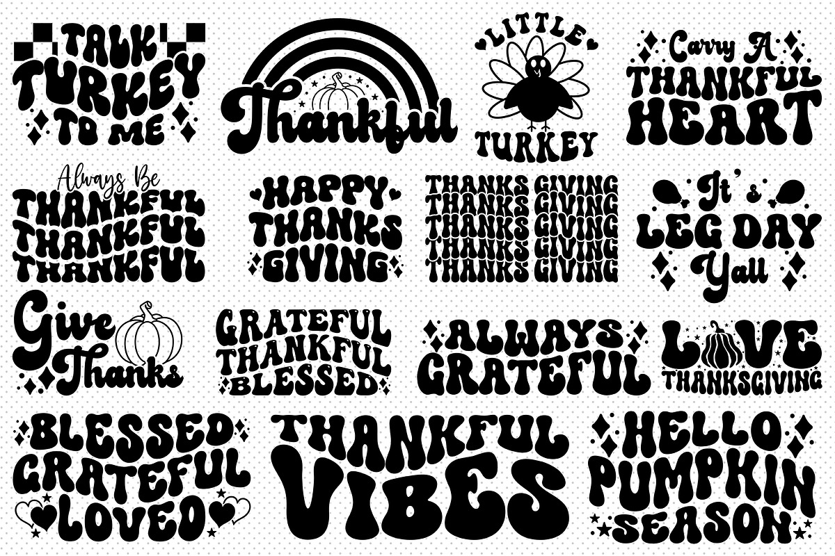 Retro Thanksgiving SVG Bundle, a Graphic by CraftlabSVG (Photo 4 of 16)