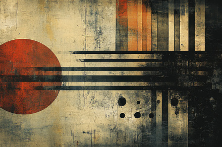 Abstract art red circle black lines, a Background Photo by Pixeness