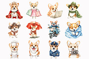 Watercolor Cute Dog Clipart, an Illustration by Design Market (Thumbnail 3 of 4)