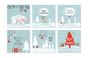 6 Christmas cards with lettering, a Decorative Illustration by UTM Studio (Thumbnail 1 of 3)