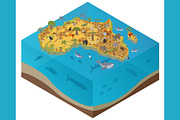 Africa isometric flora & fauna map, an Animal Illustration by pet design shop (Thumbnail 3 of 5)