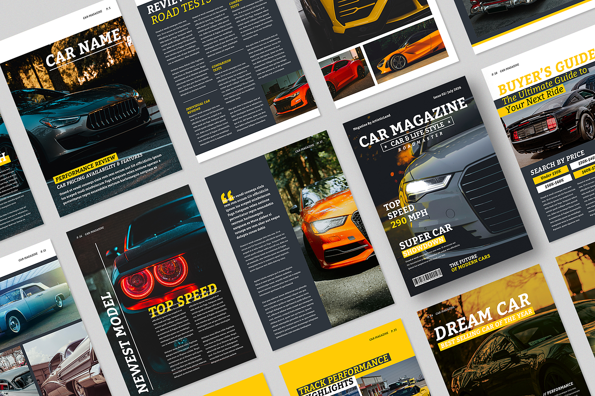 Car Magazine | Canva, a Magazine Template by ArtisticLand (Photo 2 of 9)