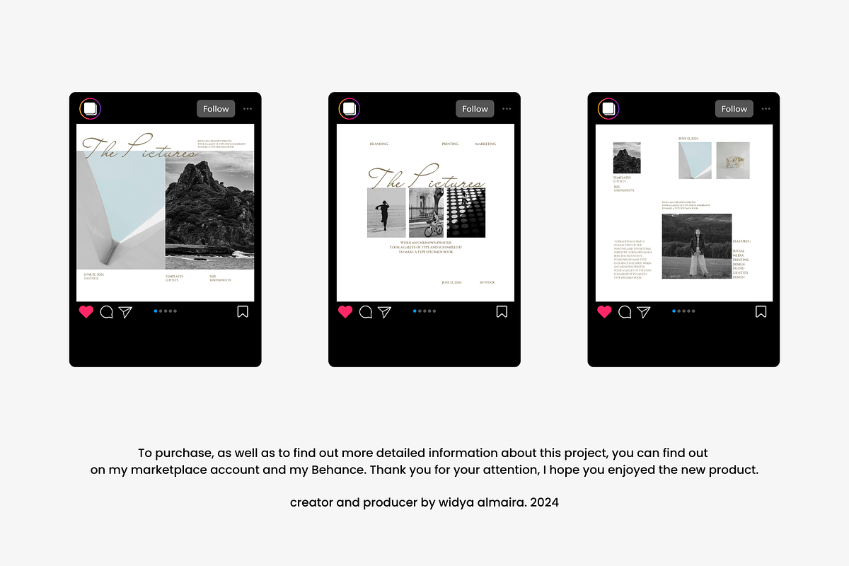 200 Instagram Posts Template Kit, a Social Media Template by Moodwave Studio (Photo 6 of 6)