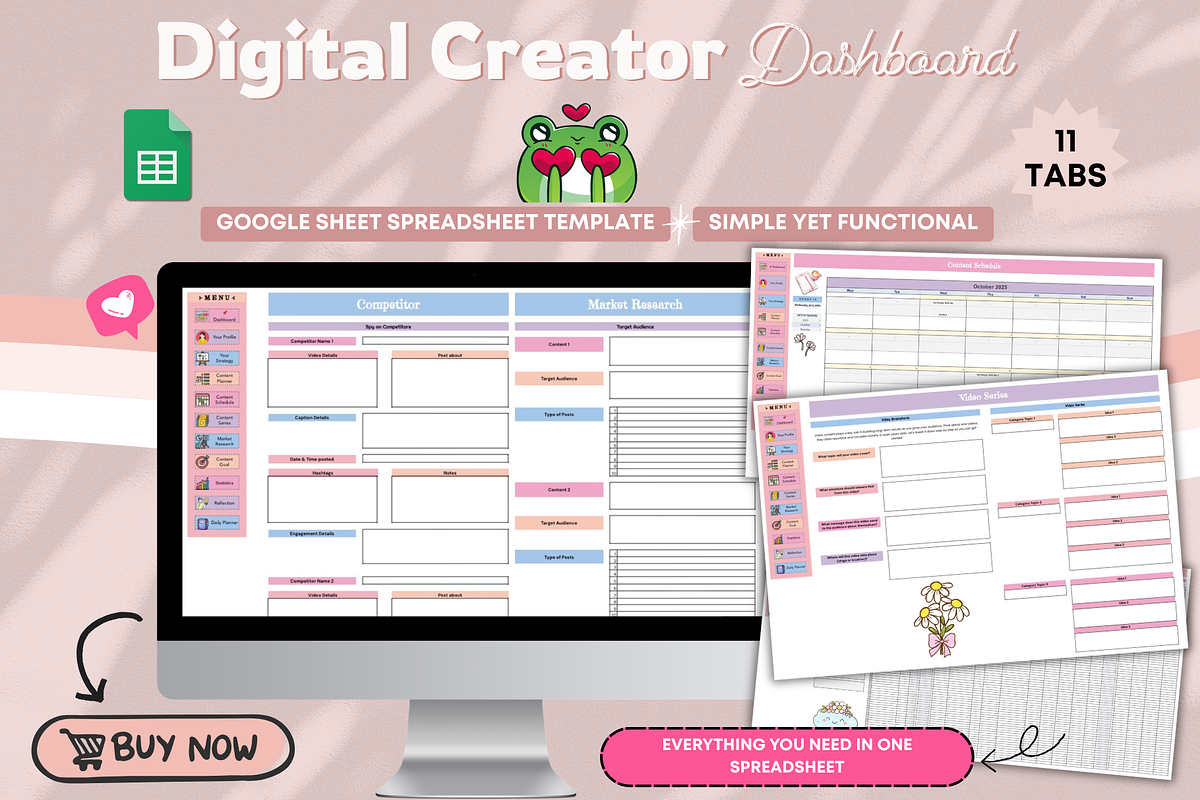 Creator Dashboard Spreadsheet, a Stationery Template by bellaROSEworkshop (Photo 6 of 6)