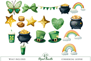 Watercolor St Patricks Day Clipart, an Illustration by MockupWizard (Thumbnail 2 of 5)
