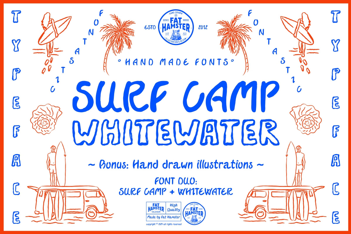 Surf Camp & Whitewater fonts + bonus, a Handwritten Font by Fat Hamster (Photo 1 of 7)