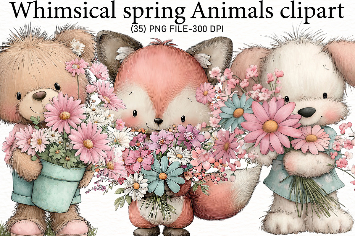whimsical spring Animals clipart, an Illustration by Designworld (Photo 1 of 7)