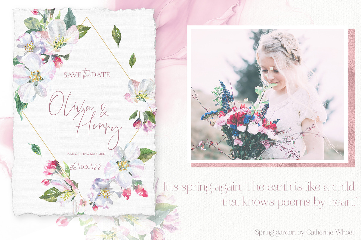 Spring Garden Floral Watercolor, a Texture Illustration by Catherine Wheel (Photo 18 of 22)