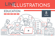 Education Line Illustrations Bundle, an iPhone Mockup by Boyko Pictures (Thumbnail 1 of 12)