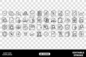 Audit Compliance Outline Icons, an Outline Icon by Unique Design Team
