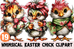 Whimsical Easter Chick Clipart, a Graphic by CitraGraphics