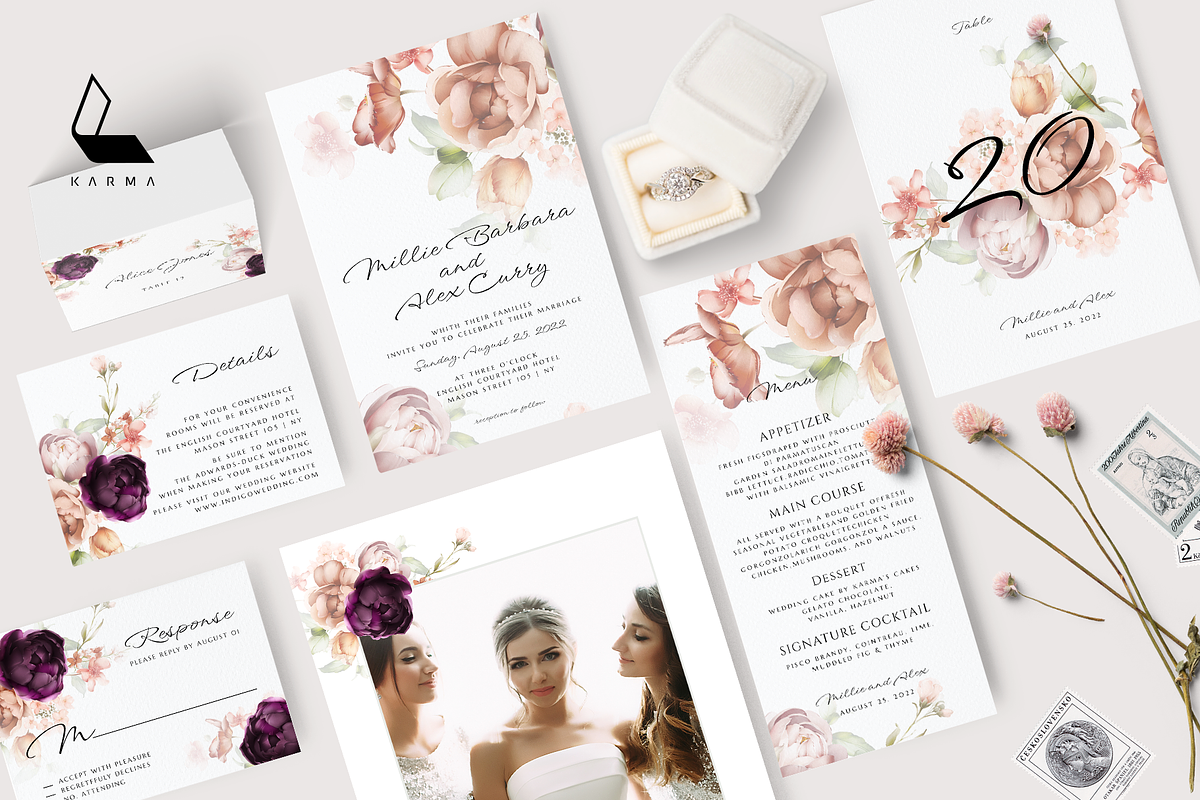 Eva Wedding Set | PSD Templates preview 8