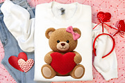 Faux Yarn Valentine's Day Teddy Bear, an Illustration by Canvas Craft (Thumbnail 4 of 6)