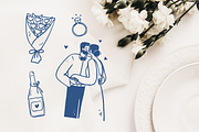 Whimsical Bride & Groom wedding art, a Decorative Illustration by Heartwarming Art (Thumbnail 9 of 11)