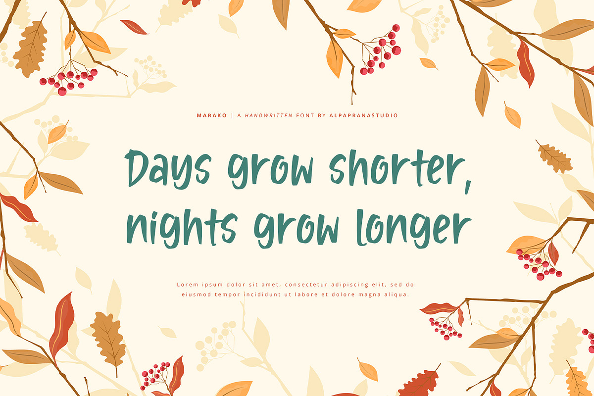 Marako - Handwritten Font, a Handwritten Font by Alpaprana (Photo 4 of 11)
