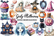 Watercolor Girly Halloween Clipart, an Illustration by Daily.Designs (Thumbnail 1 of 5)