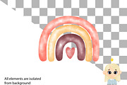 Watercolor red rainbow clipart, an Illustration by Natalya_Mona_Art (Thumbnail 2 of 6)