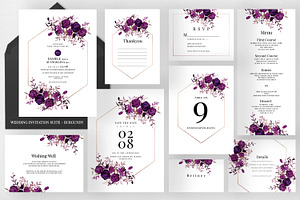 Burgundy Wedding Invitation Suite, an Invitation Template by Azka Creative
