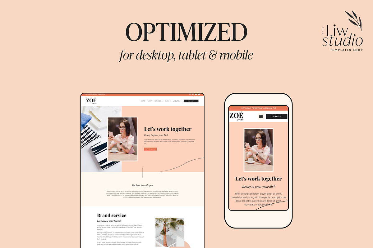 Feminine WordPress Theme Elementor, a WordPress Template by Liw studio (Photo 8 of 8)