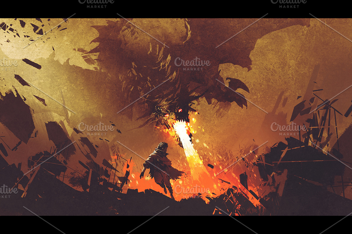 Fantasy dragon illustration set, an Illustration by Grandfailure (Photo 4 of 6)