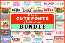 30 Cut Font Bundle, Modern, collect
