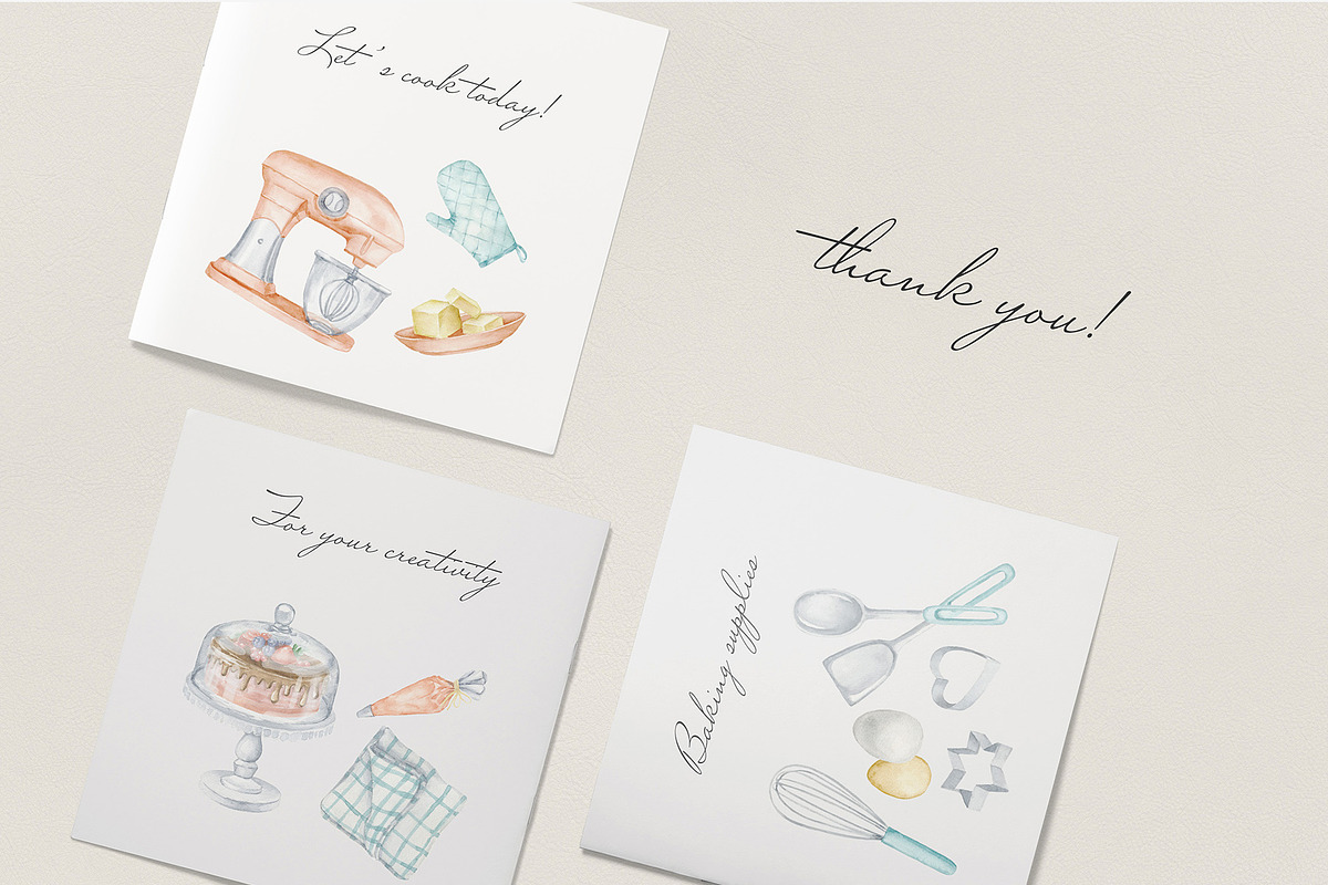 Watercolor Baking Clipart, an Illustration by AquarelleSpace (Photo 5 of 5)