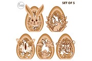 Easter Eggs Bundle Layered Templates, a Templates & Theme by LaserCutano (Thumbnail 6 of 7)
