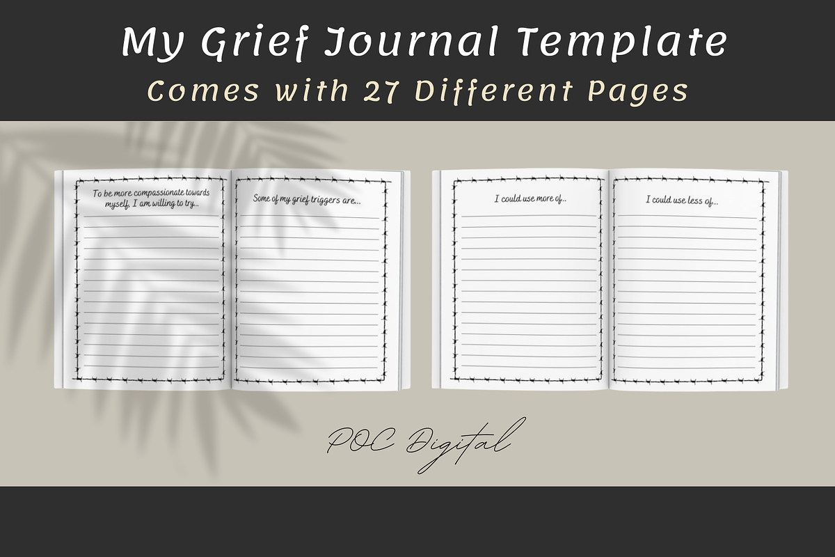My Grief Journal with Prompts, a Stationery Template by POC Digital (Photo 4 of 5)
