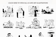 Mid-Century Modern Couple line Art, a Person Illustration by 3d_model_tifotizi (Thumbnail 2 of 7)