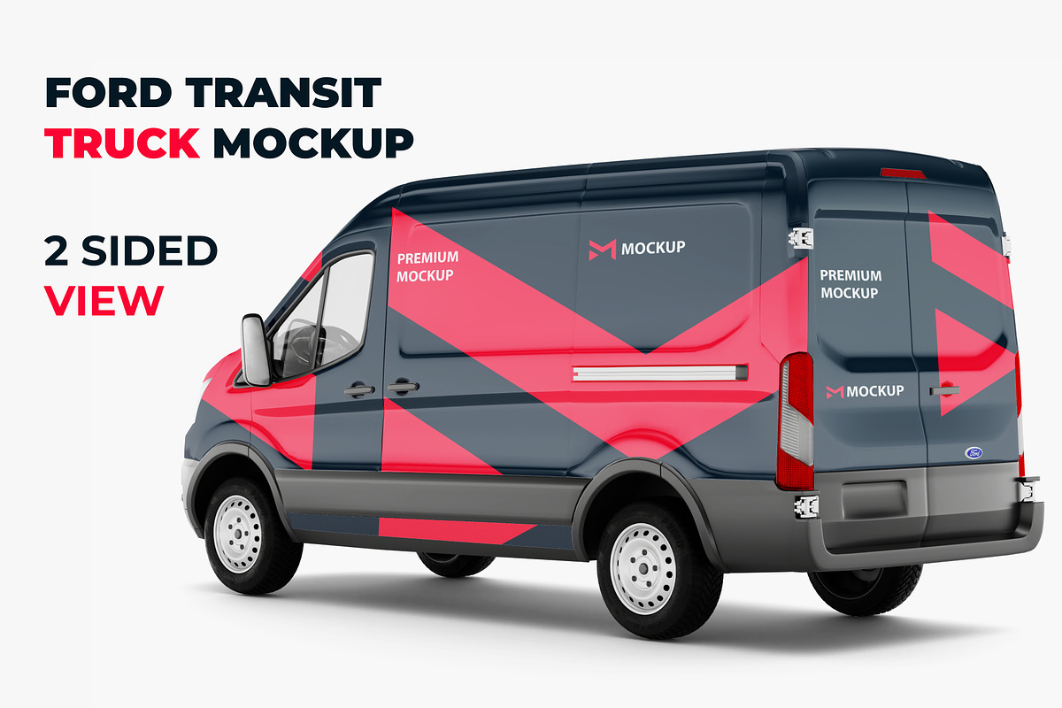 Ford Transit Truck Mockup 2 Views., an Advertising Mockup by SPEED APEX (Photo 1 of 5)