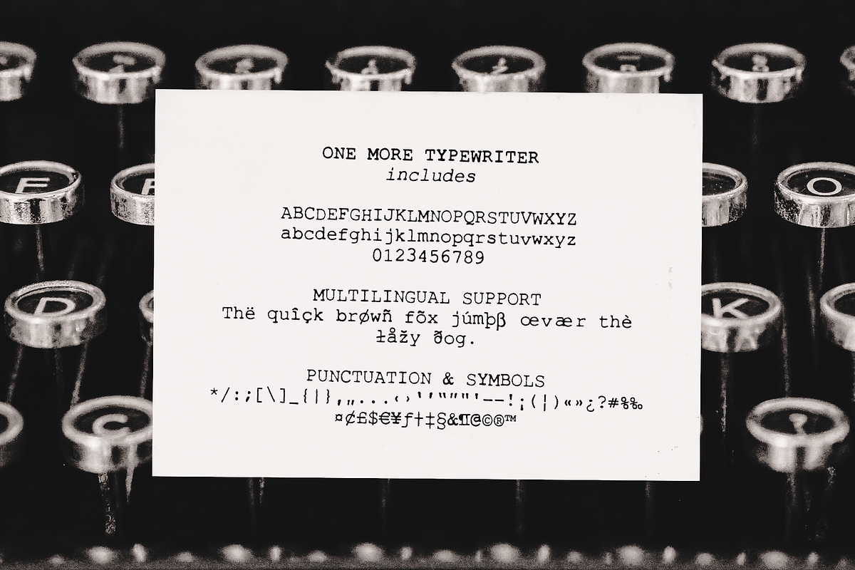 One More Typewriter font, a Serif Font by Ana's Fonts (Photo 3 of 10)