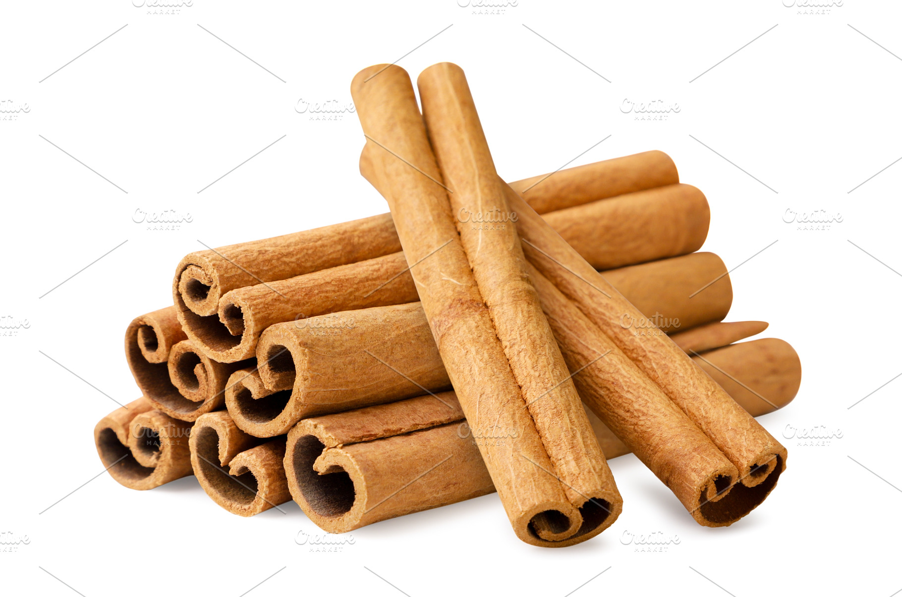 Pile of cinnamon sticks close-up on, a Food & Drink Photo by innakreativ