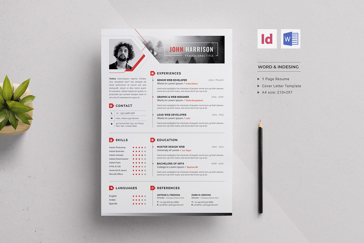 Modern Resume | InDesign& Word, a Resume Template by Creativity-Design (Photo 1 of 4)