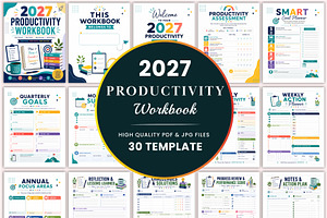 2027 Productivity Workbook., a Stationery Template by Shumaya