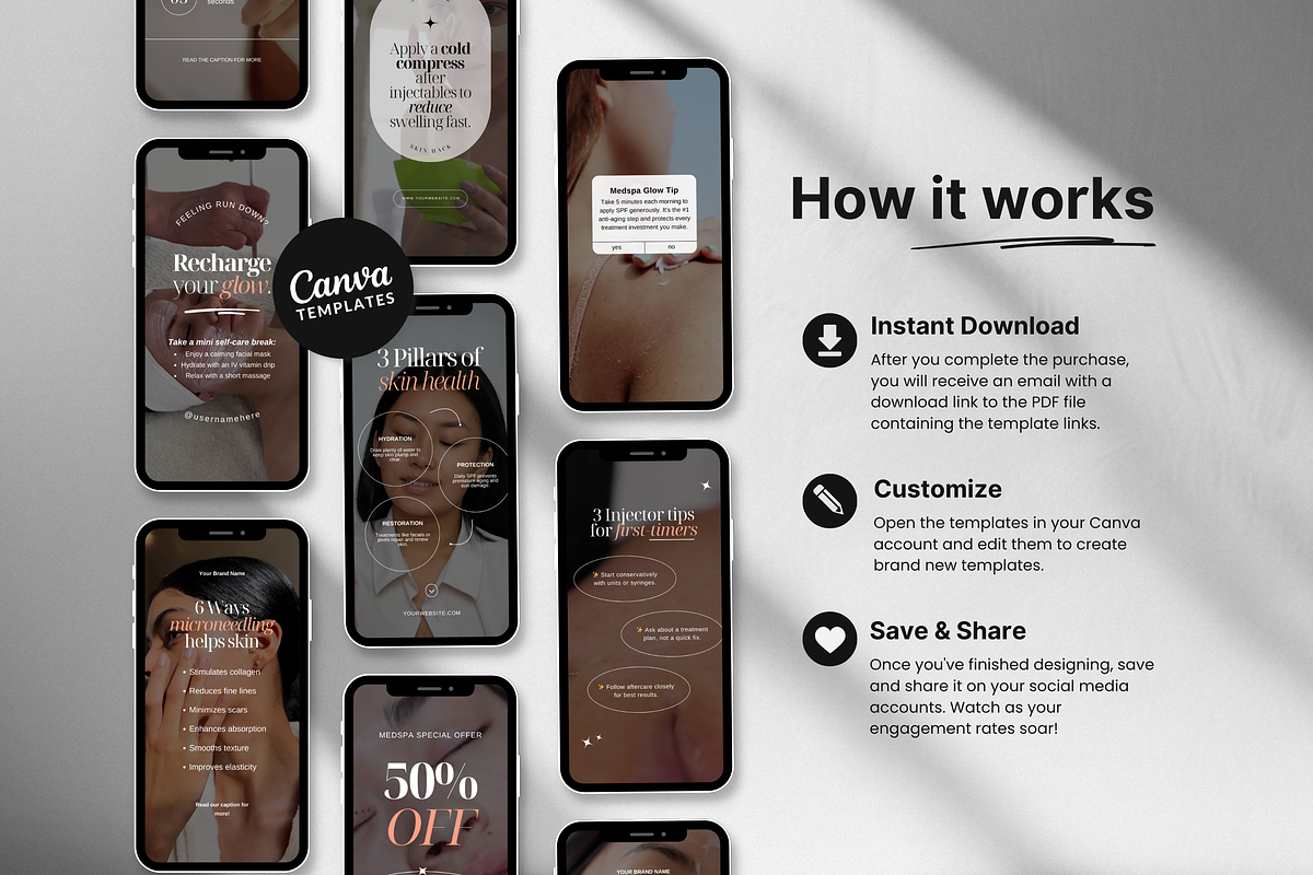 100 Medspa Instagram Reels Templates preview 7