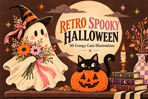 Retro Spooky Halloween Illustrations