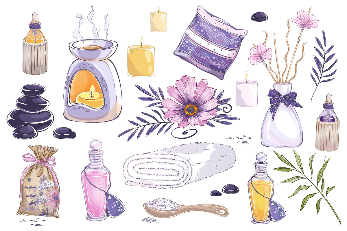 Aromatherapy set, a Healthcare Illustration by Maycat_store (Photo 2 of 3)