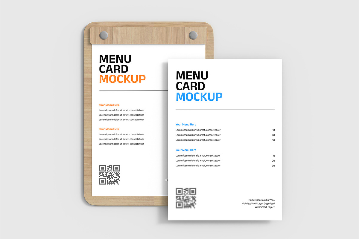 Wooden Table Menu Card Mockup, a Product Mockup by graphypix (Photo 1 of 4)