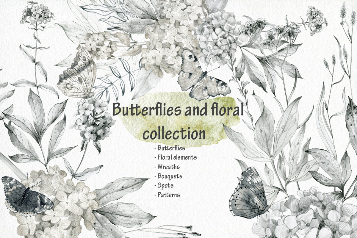 Butterflies and floral collection., an Illustration by TaPilipa (Photo 1 of 13)