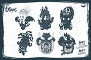 6 Vector Skulls, an Illustration by PaperBat (Thumbnail 2 of 4)