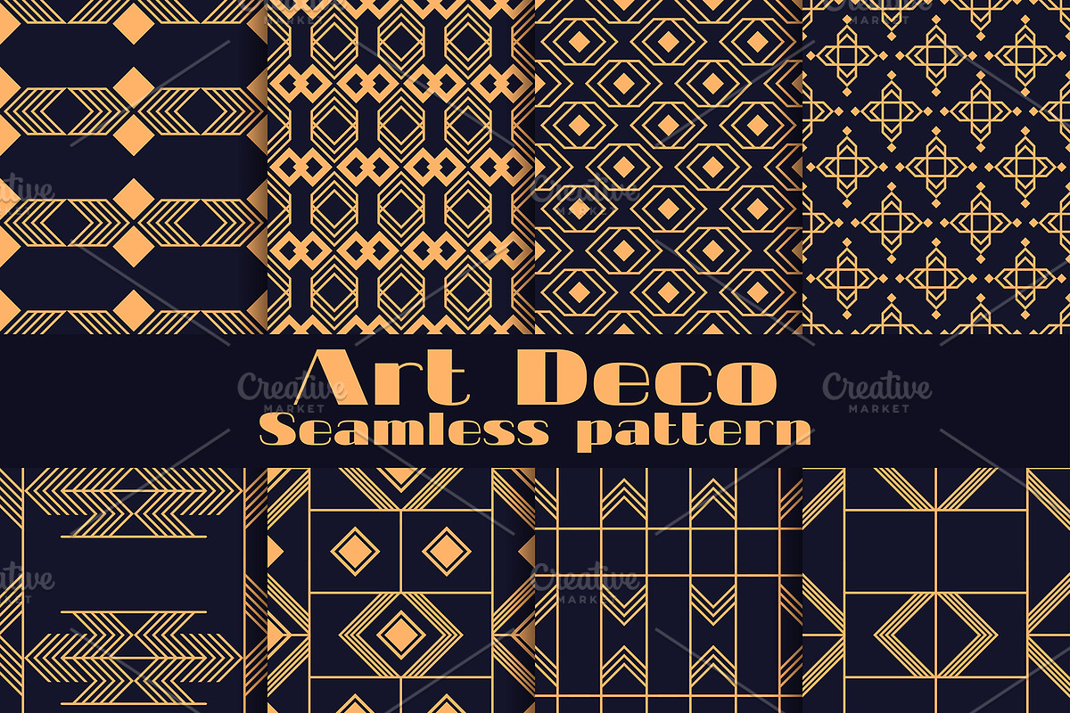 Art deco set of seamless pattern, a Pattern Graphic by Andy Vinnikov