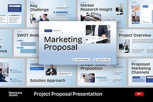 Navy Gradient Project Proposal PPT, a Presentation Template by Neermana