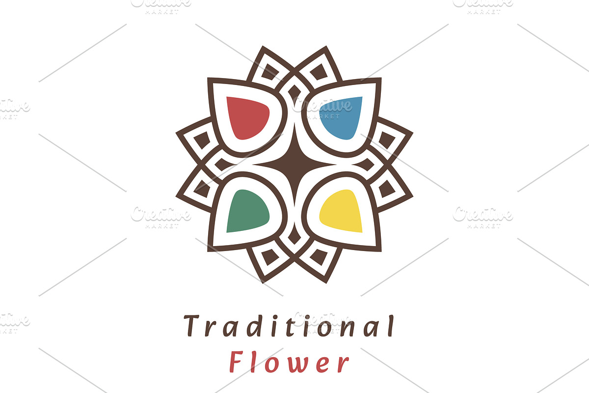 Traditional Asian Flower Logo Design, a Branding & Logo Template by Morvana Crew