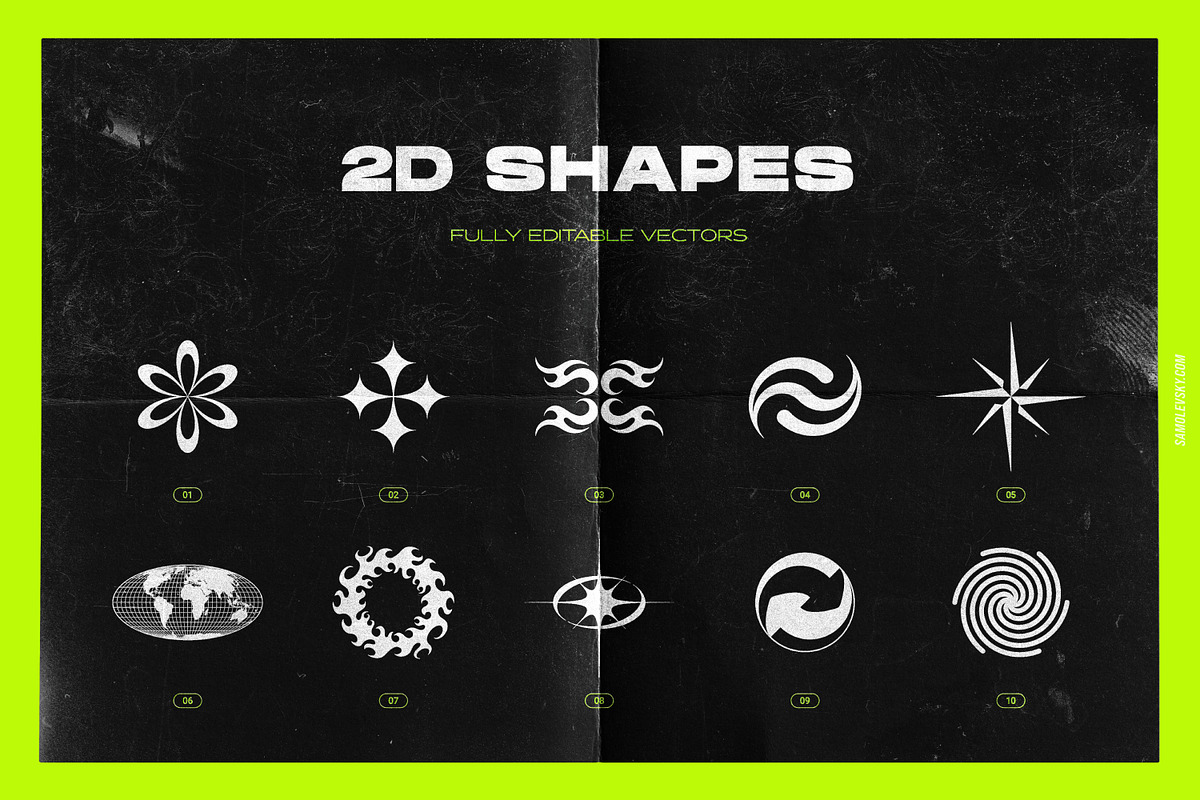 Acid & Chrome Abstract Shapes Bundle, an Object Graphic by Samolevsky (Photo 18 of 25)