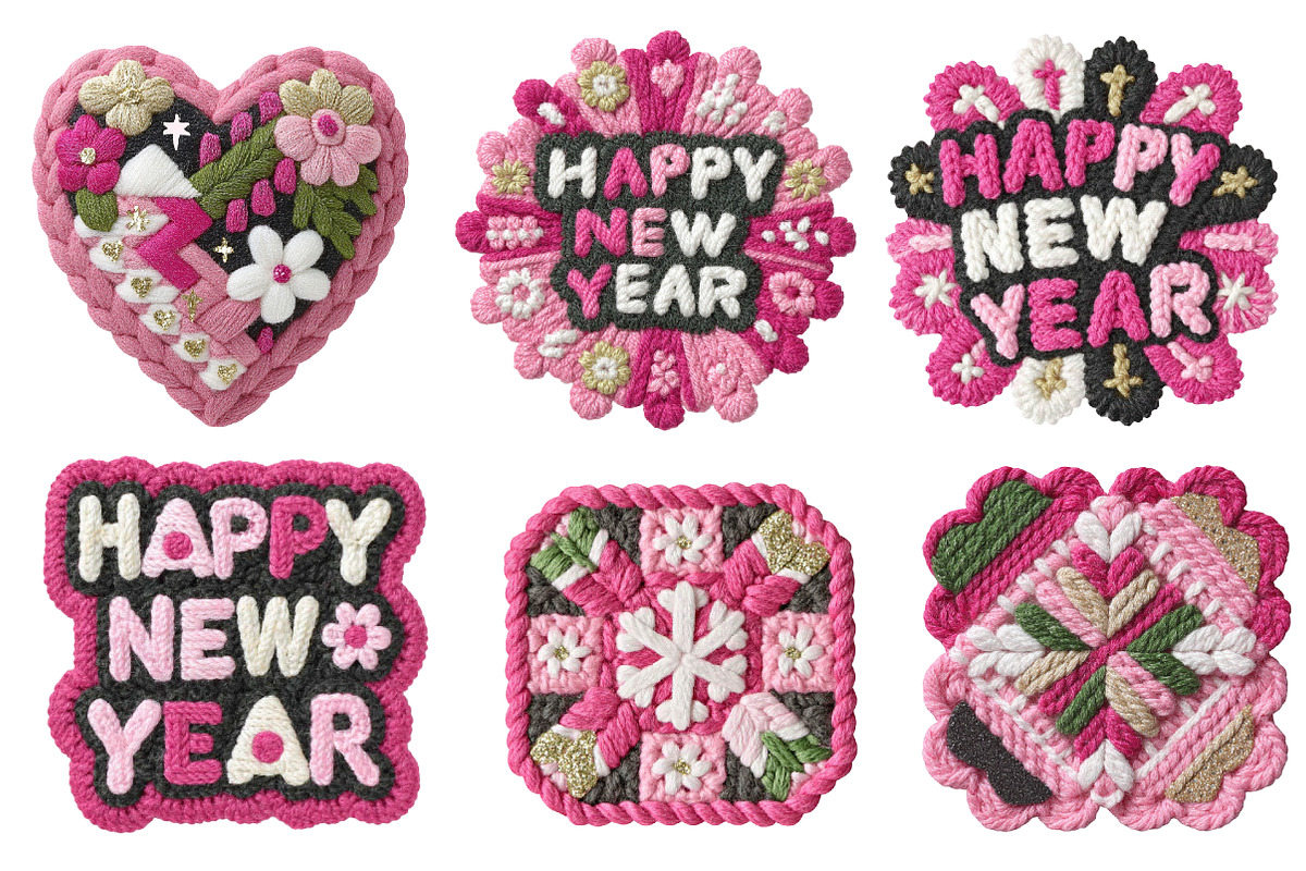 Crochet Yarn Happy New Year clipart, an Illustration by Designworld (Photo 4 of 5)