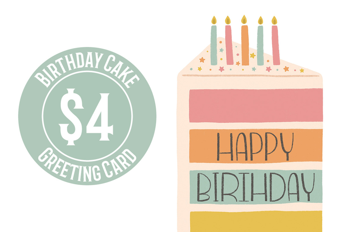 5 x 7 Birthday Cake Greeting Card, a Card Template by K McCormack Designs (Photo 1 of 3)