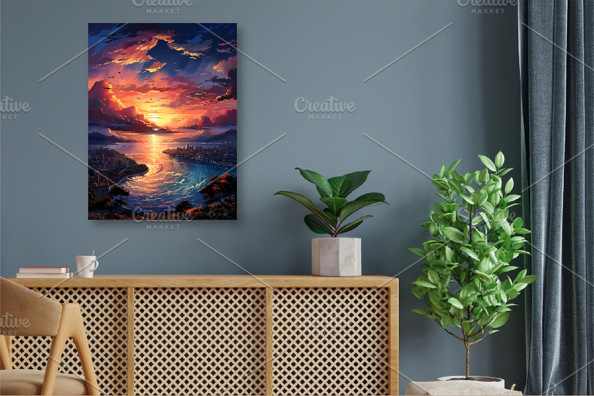 Landscape Painting Art 02. Wall Art., a Decorative Illustration by KENO Mascots (Photo 8 of 8)