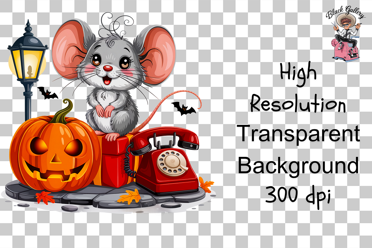 Fluffy Mouse PNG Clipart Bundle, a Graphic by Clipart Studio (Photo 8 of 11)