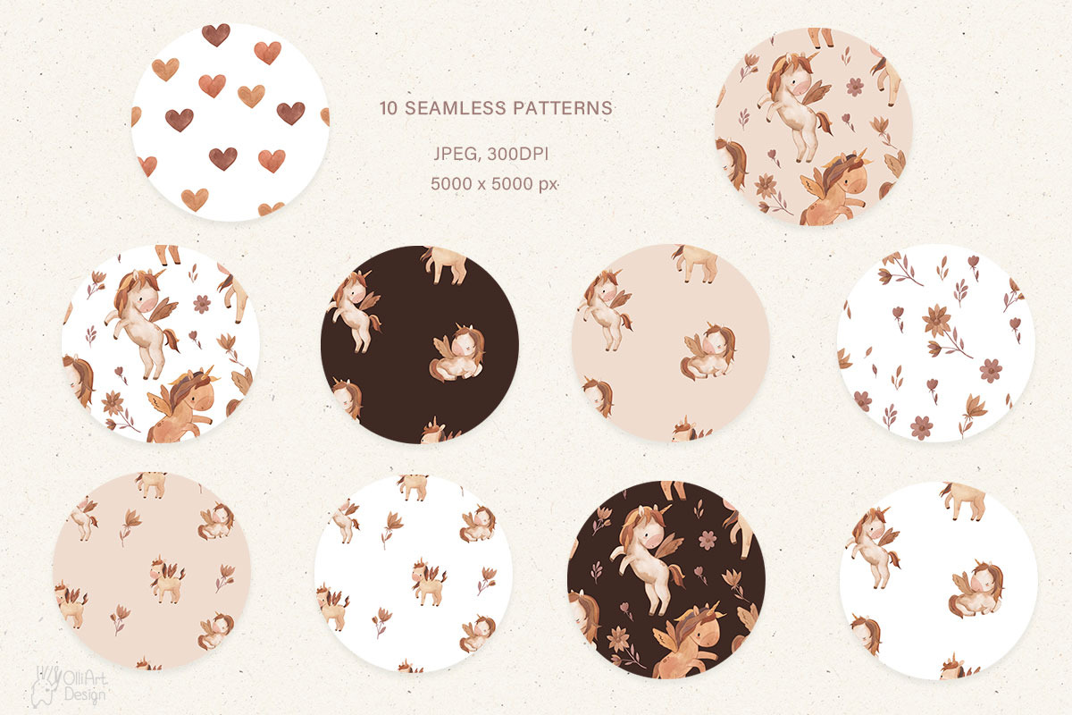 MAGIC PEGASUS. Watercolor clipart, an Animal Illustration by OlliArtDesign (Photo 4 of 5)