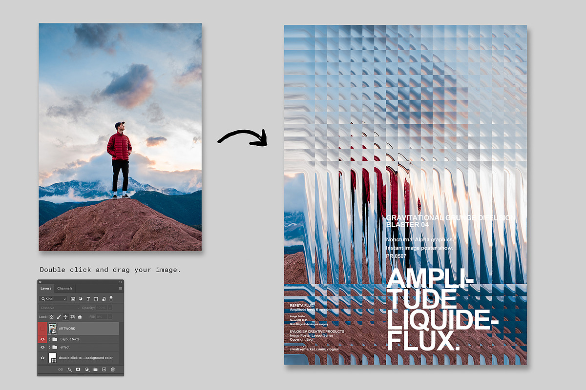 Distorted Image Posters, a Design Template by Evlogiev Studio (Photo 7 of 14)